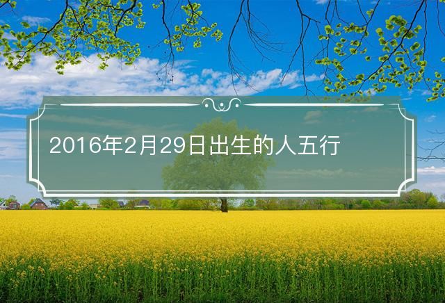 2016年2月29日出生的人五行缺什么?